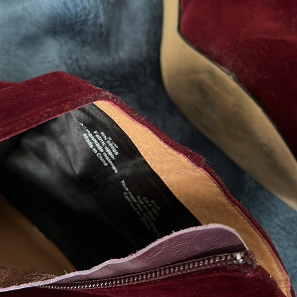 Halogen | Deep Red Velvet Booties - Picture 6 of 6